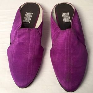Versace Versus Purple Silk Mules